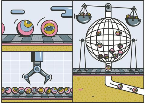 Illustration einer Lotto-Ziehung von Samuel Jordi