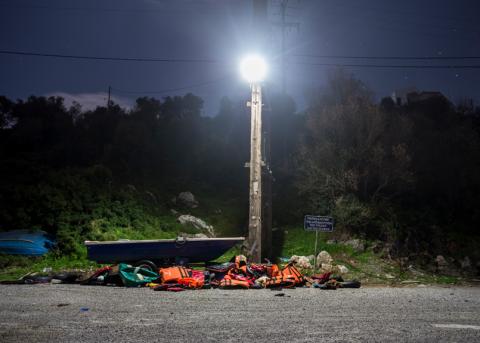 Zurückgelassene Rettungswesten auf der griechischen Insel Samos 