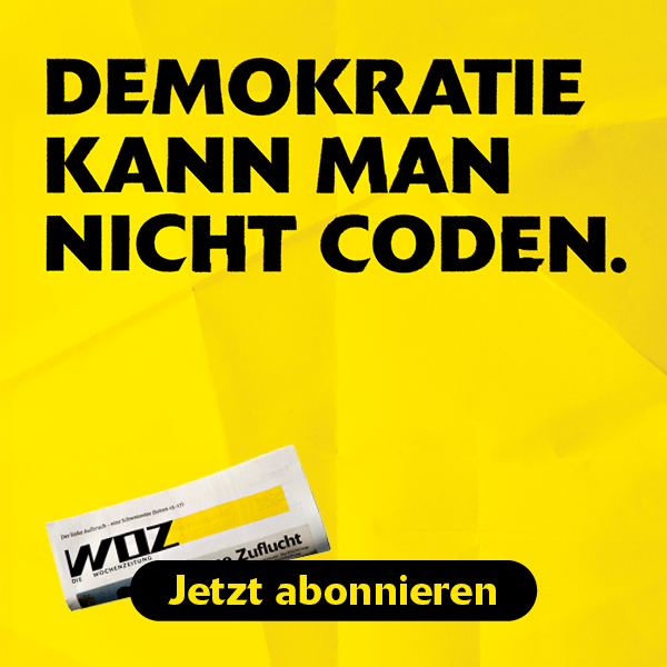 Demokratie kann man nicht coden. WOZ Die Wochenzeitung. Jetzt abonnieren.