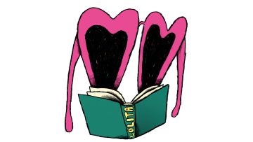 Illustration von Luigi Olivadoti: zwei Herzen lesen in einem Buch