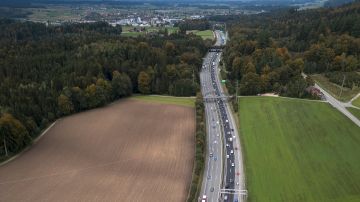 Autobahnabschnitt Wankdorf–Schönbühl aus der Vogelperspektive