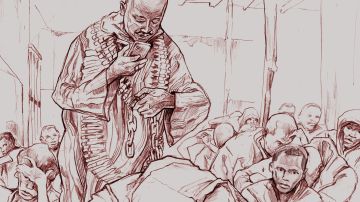 Illustration: Walid Amanuel Gebreyesus Negash misshandelt Geflüchtete bei eingeschaltetem Telefon