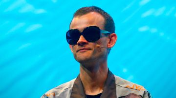 Vitalik Buterin an einer Präsentation
