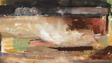 «For E.M.» (1981), Helen Frankenthalers abstrakte Hommage an Édouard Manets Stillleben mit Fisch. 