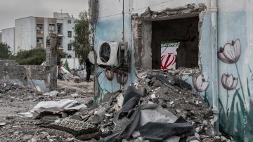 Ruine einer zerstörten Schule im iranischen Minab. 