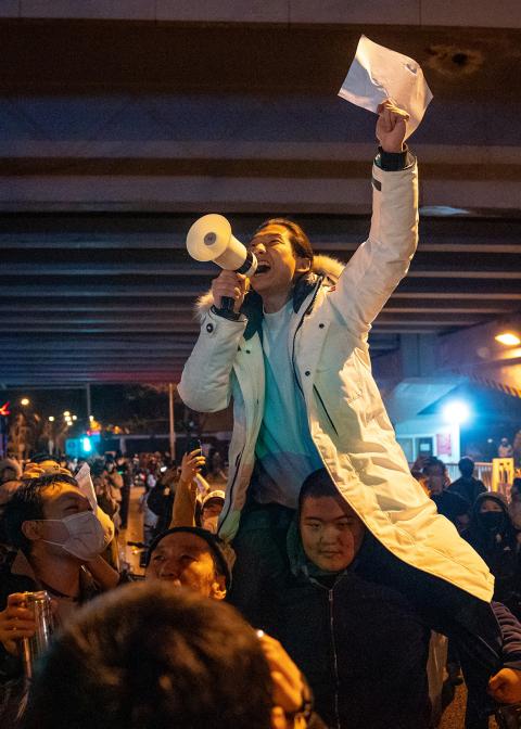 Protest in Peking am vergangenen Montag