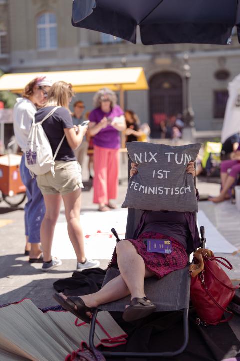 Impressionen vom feministischen Streik: Bern