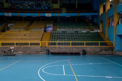 die Tribüne des ehemaligen Estadio Chile, das unter Pinochet als Gefängnis für politische Gefangene diente