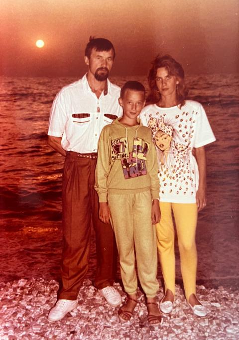 Familie Krasouski 1992 im Urlaub auf der Krim.