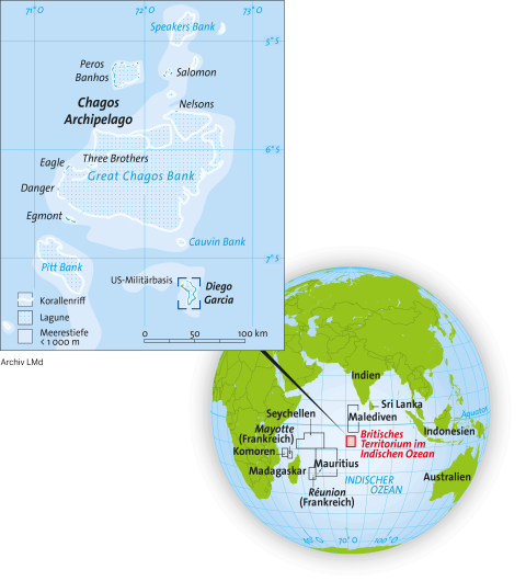 Karte: Das Chagos-Archipel