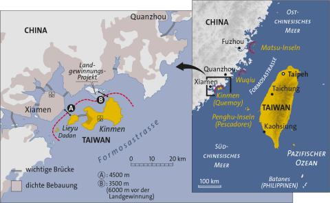 Inseln in der Formosastraße zwischen Taiwan und China