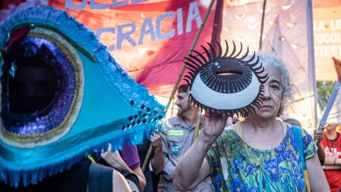 Protestaktion gegen gestiegene Nahverkehrspreise am 1. März in Buenos Aires