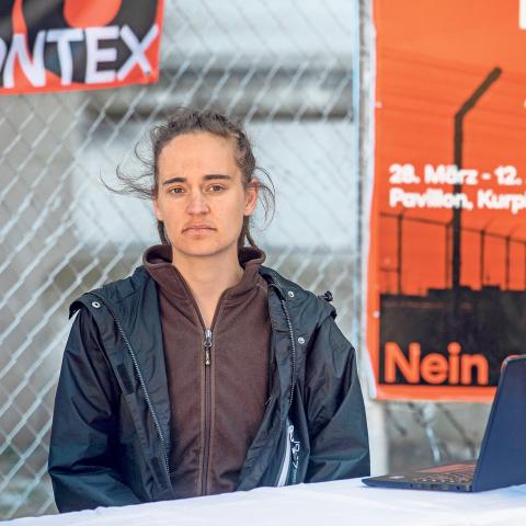 Carola Rackete bei einer Medienkonferenz in Luzern anlässlich der «No Frontex»-Abstimmung