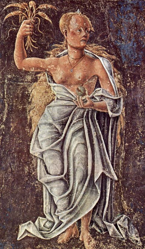 Fresko der griechischen Göttin Demeter in Ferrara