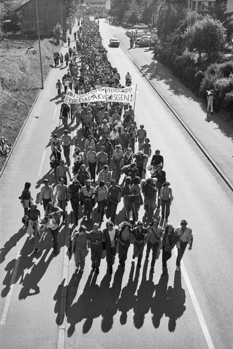 Besetzungsversuch der Zufahrtswege zum AKW Gösgen, 26. Juni 1977
