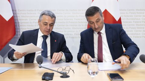 Aussenminister Ignazio Cassis und Jacques Gerber, Delegierter für die Ukraine