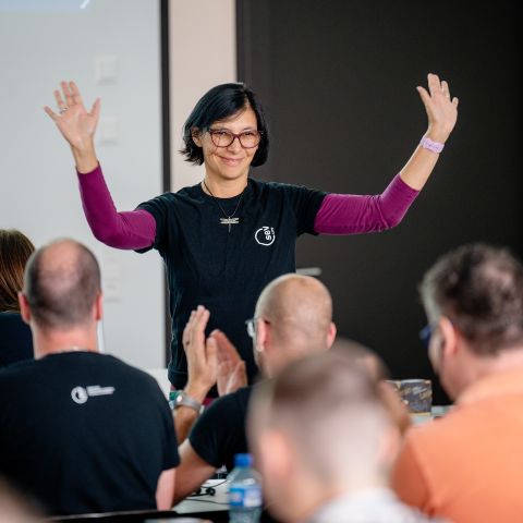 Hanny Weissmüller an der Delegiertenversammlung des SEV in Brugg