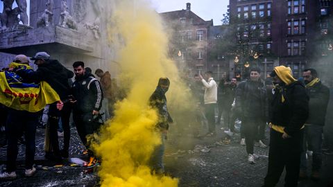 Israelische Fussballfans am Donnerstag letzter Woche in Amsterdam