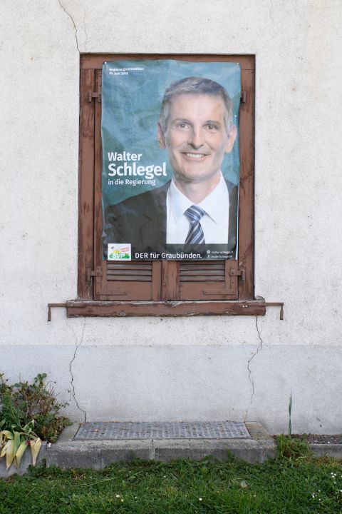 Walter Schlegel auf einem Plakat für seine Regierungsratskandidatur 2018