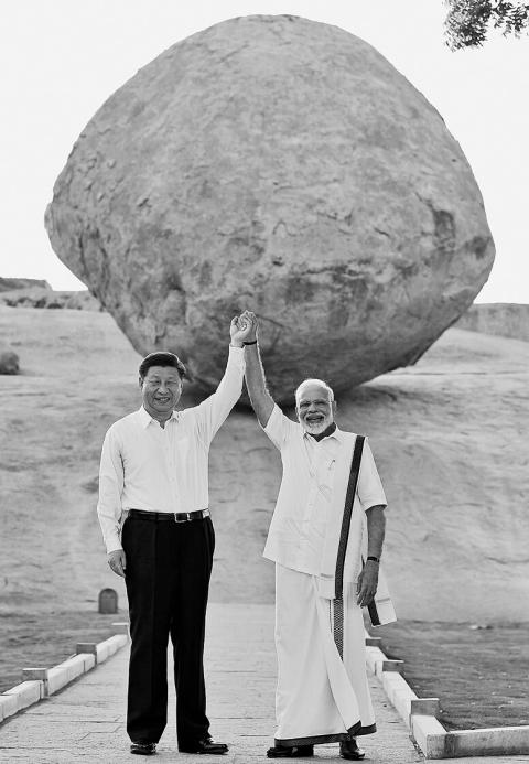 Xi zu Besuch bei Modi, Mamallapuram, 2019