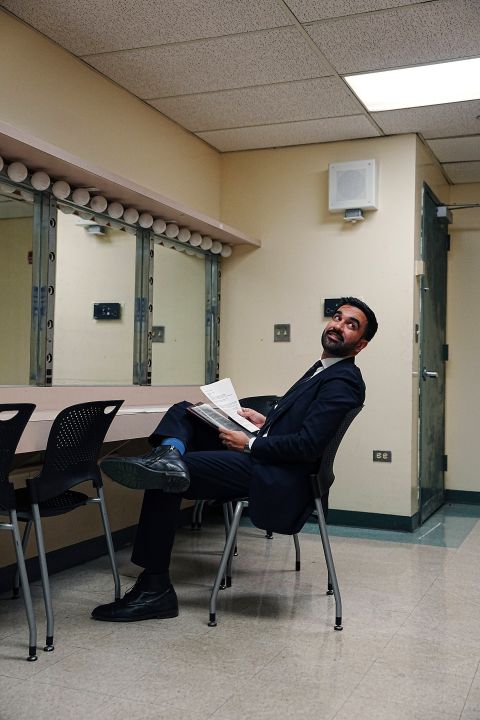 Zohran Mamdani bei der Vorbereitung für ein Fernsehduell