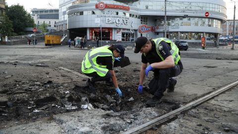 Foto der Spurensicherung in Kyjiw am 10. Juli