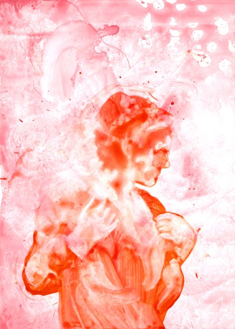 Illustration von Dinah Wernli: eine Person welche zur Seite schaut