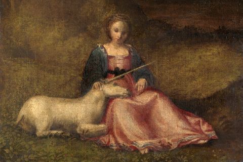 Gemälde «Jungfrau mit Einhorn» aus dem Mittelalter