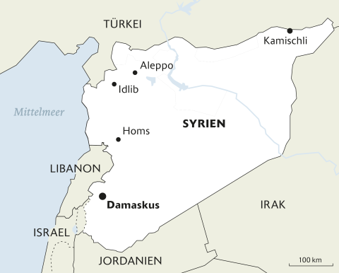 Karte von Syrien und den Nachbarländern