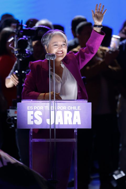 Jeannette Jara an einer Wahlkampfveranstaltung in Santiago am 11. November