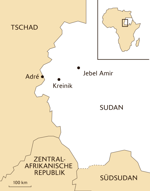 Karte des Sudan und umliegenden Ländern