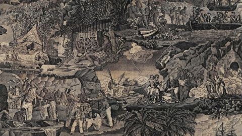 Historische Darstellung von Sklavenhandel