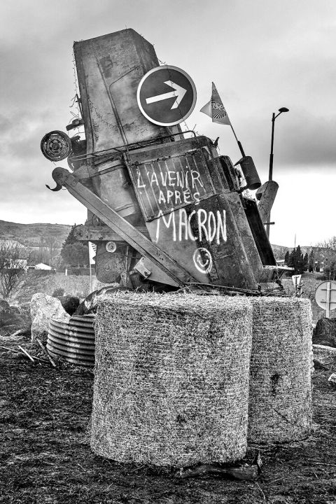 Protestinstallation in Castelnaudary, 13. Dezember