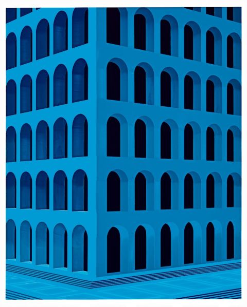 Daniel Rich, City Square at 4 am (Palazzo della Civiltà Italiana, Small Version), 2020, Acryl auf Dibond, 67 × 54 cm