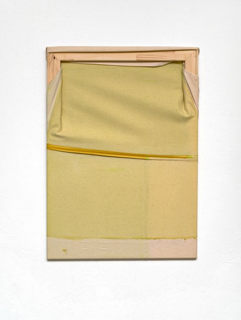 Franziska Reinbothe, ohne Titel, 2024, Acryl auf Baumwolle, Garn, 70 x 50 cm