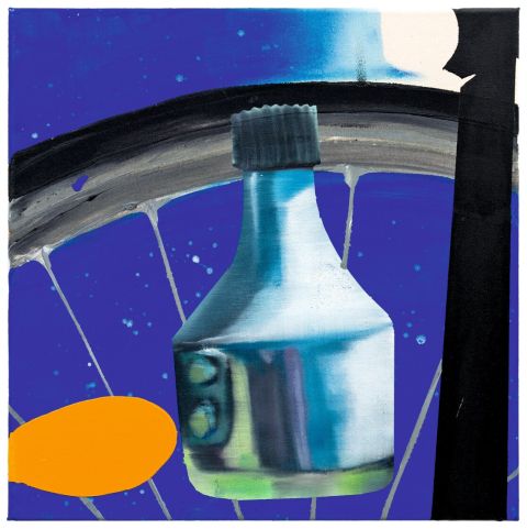 Carlo Krone, dynamo, 2024, Acryl und Öl auf Baumwolle, 40 × 40 cm