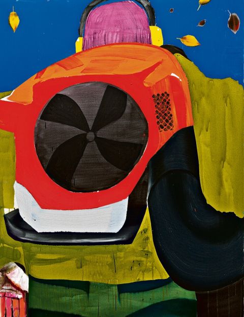 Carlo Krone, heiße luft, 2023, Acryl, Öl und Acrylharz auf Baumwolle, 180 × 140 cm