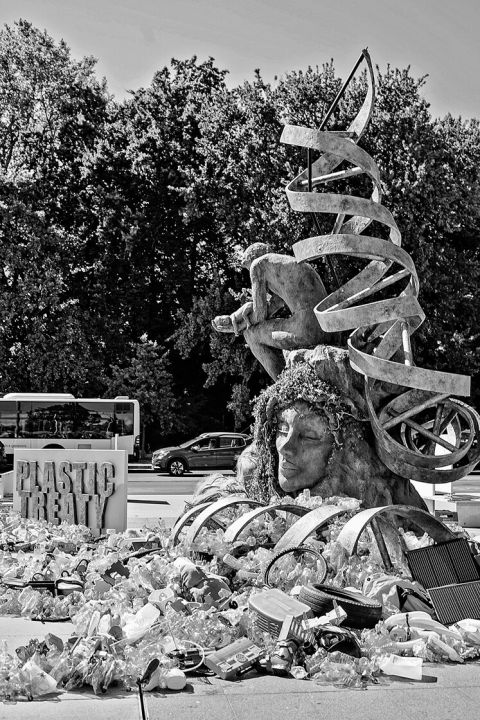Protestaktion vor dem Palais des Nations in Genf, 4. August 2025