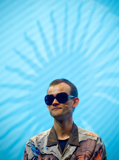 Vitalik Buterin an einer Präsentation