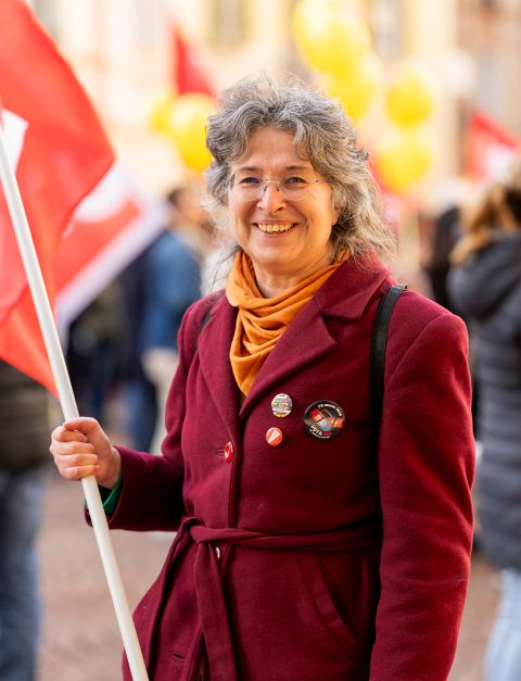 Renata Barella an der Demonstration