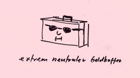 Illustration: Koffer mit einem Gesicht