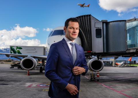 Pierre Maudet im April 2018 auf dem Genfer Flughafen