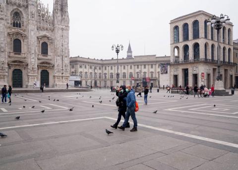 Piazza Duomo in Mailand, 25. Februar 2020