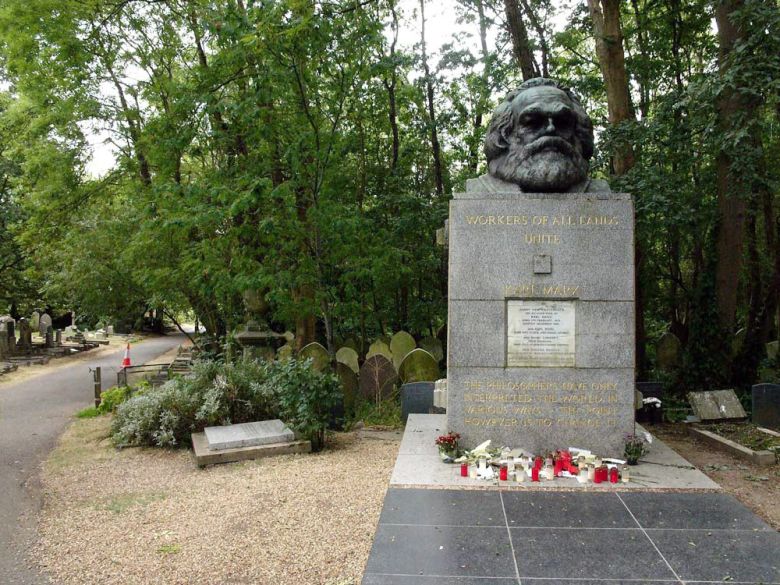 Grab von Karl Marx auf dem Friedhof von Highgate