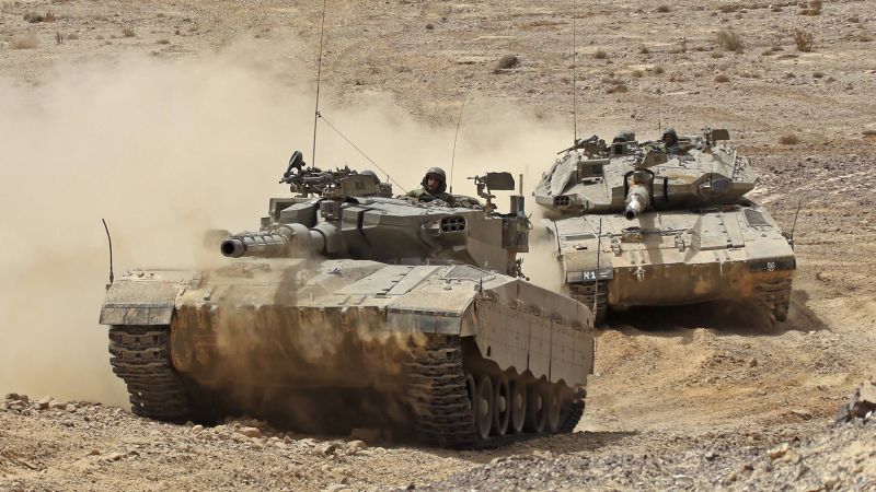 Merkava-Kampfpanzer der israelischen Armee im Einsatz