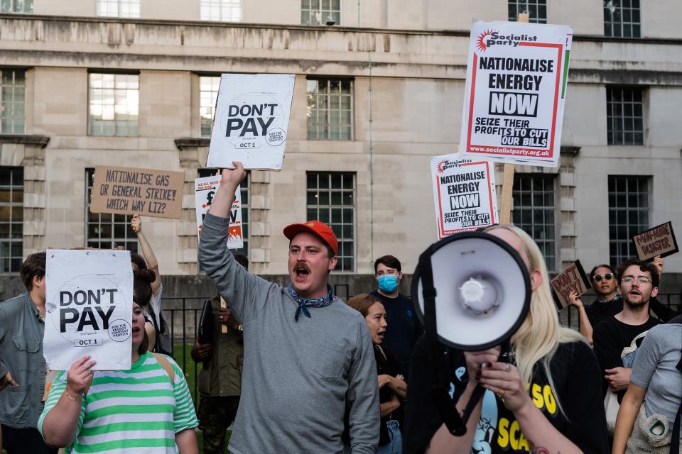 Demonstrant:Innen in London am 5. September