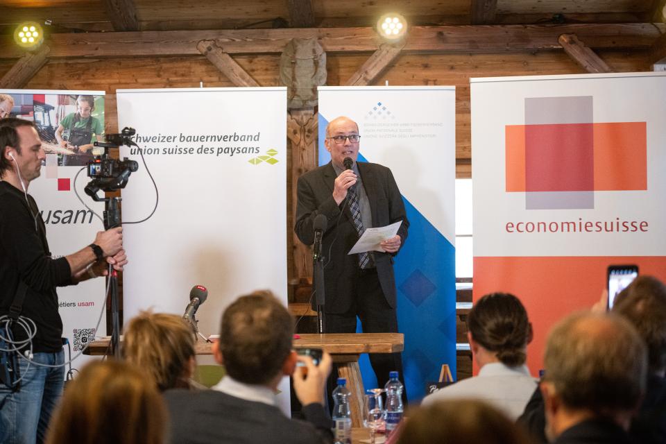 Bauernverbandspräsident Markus Ritter an der «Perspektive Schweiz»-Medienkonferenz am Dreikönigstag