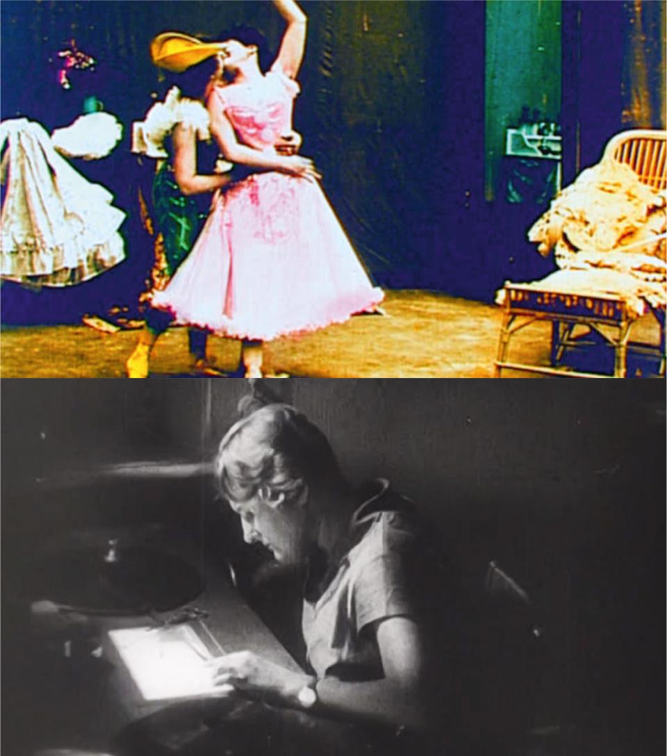 Kombination von 2 Filmstills aus «Les Fredaines de Pierrette» (1900) und «Der Mann mit der Kamera» (1929)