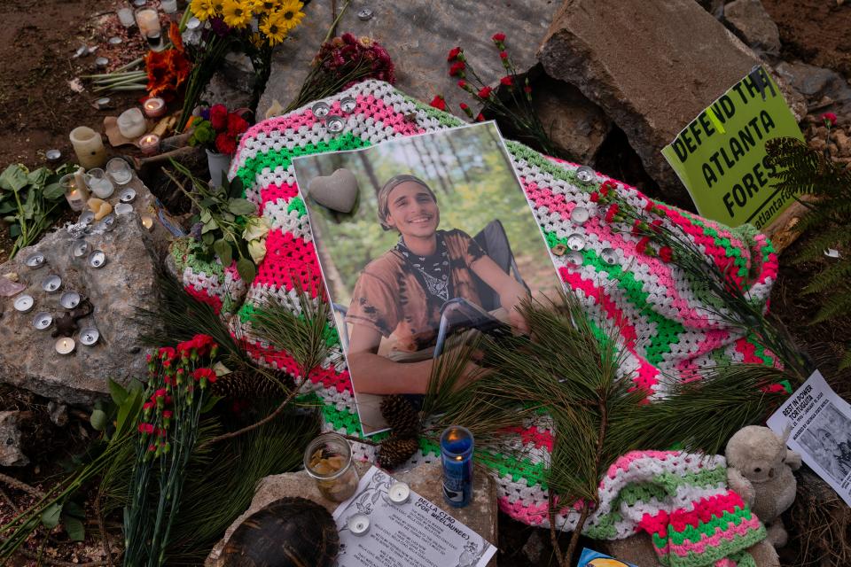 Gedenkstätte für den getöteten Aktivisten Manuel Terán alias Tortuguita in Atlanta