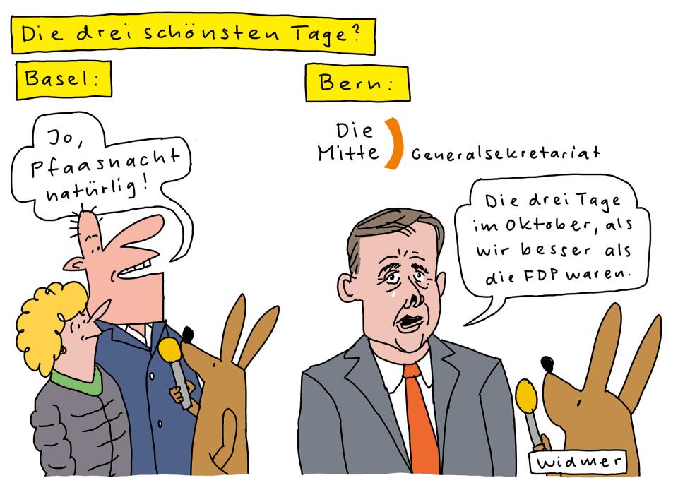 Cartoon von Ruedi Widmer: Wahlen 2023